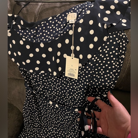 NWT A New Day One Shoulder Ruffle Midi Dress - Picture 3 of 9